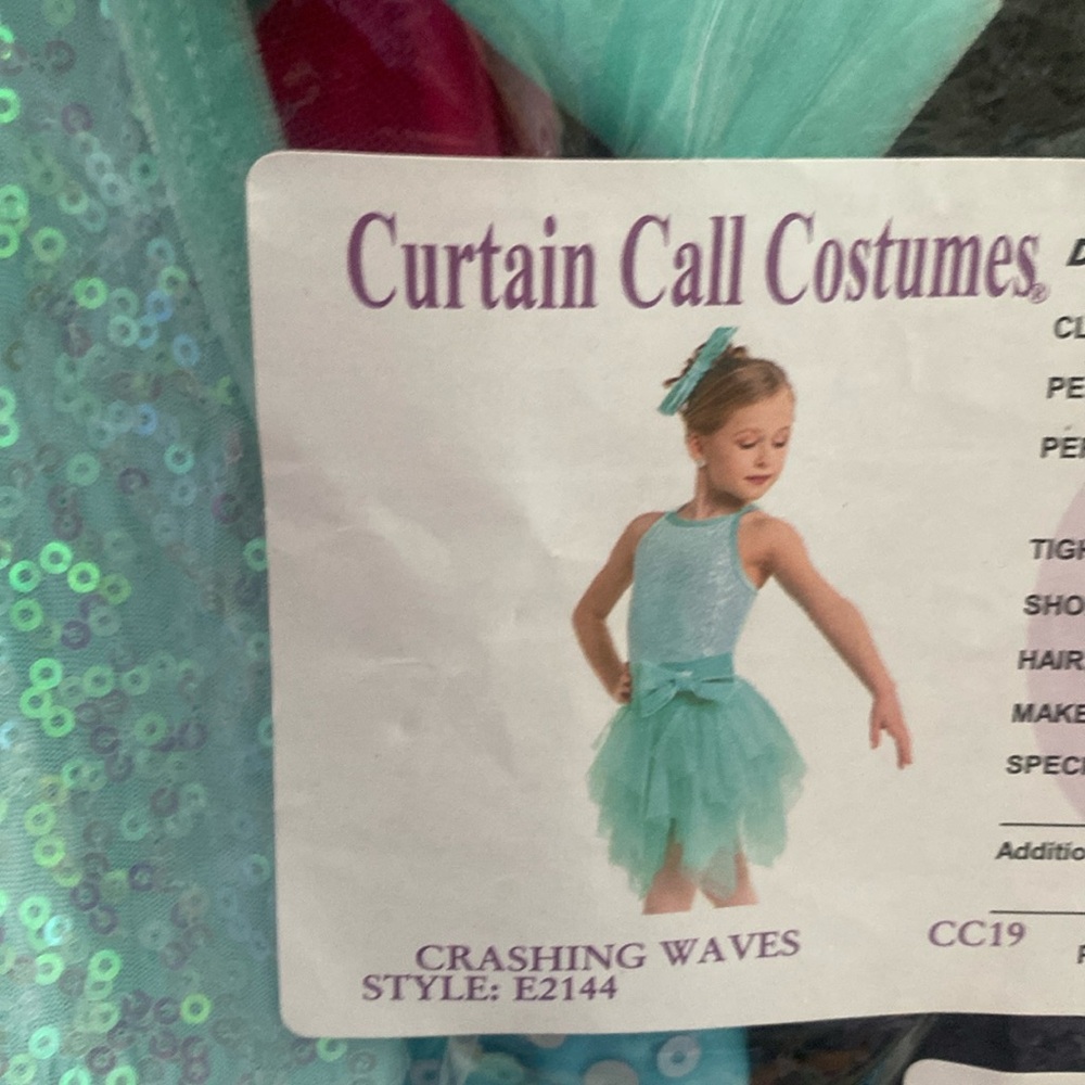 Curtain Call Costumes, like new, size CME, style E2144 Color MNT